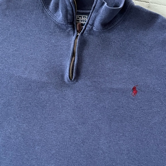 POLO by Ralph Lauren 1/4 Zip Pullover Navy Sweater Top Size 2XL Big - Picture 7 of 13